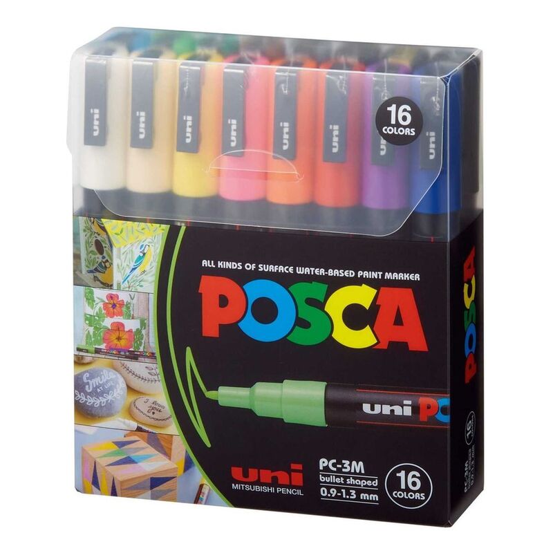Uni-Ball Posca PC-3M Bullet Shaped Markers (Set of 16) Uni-Ball Posca PC-3M Bullet Shaped Markers (Set of 16)