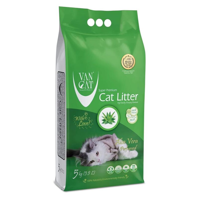 Van Cat White Clumping Bentonite Cat Litter Aloe Vera 5Kg