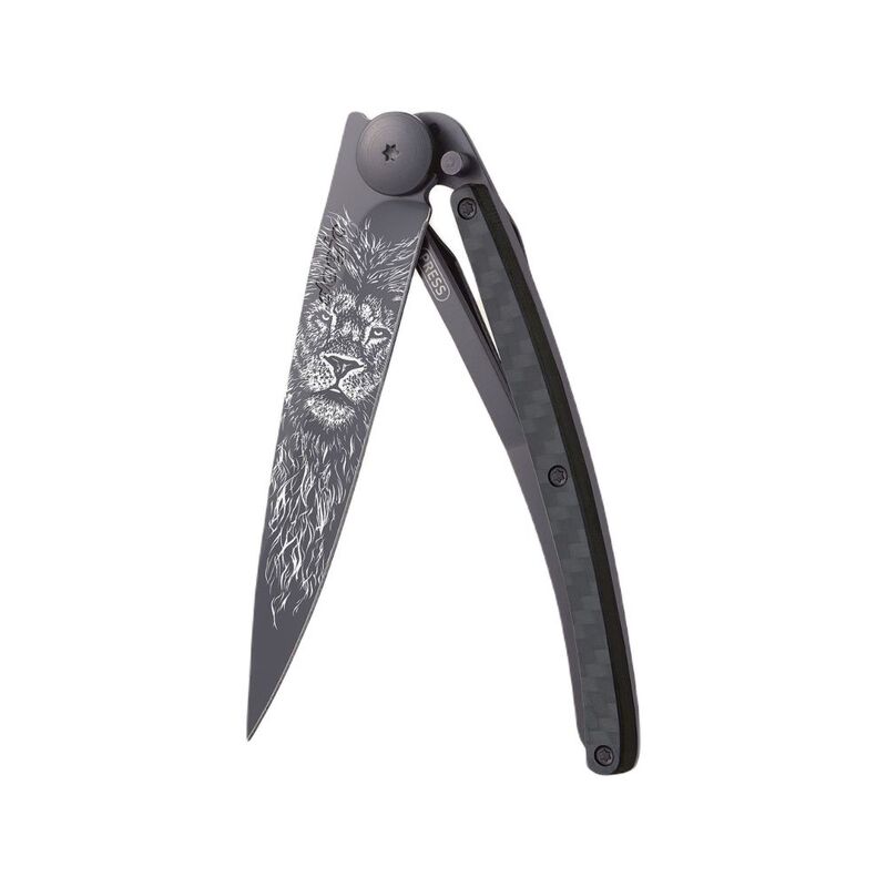 Deejo 37G Pocket Knife - Carbon Fiber/Lion (Black) Deejo 37G Pocket Knife - Carbon Fiber/Lion (Black)