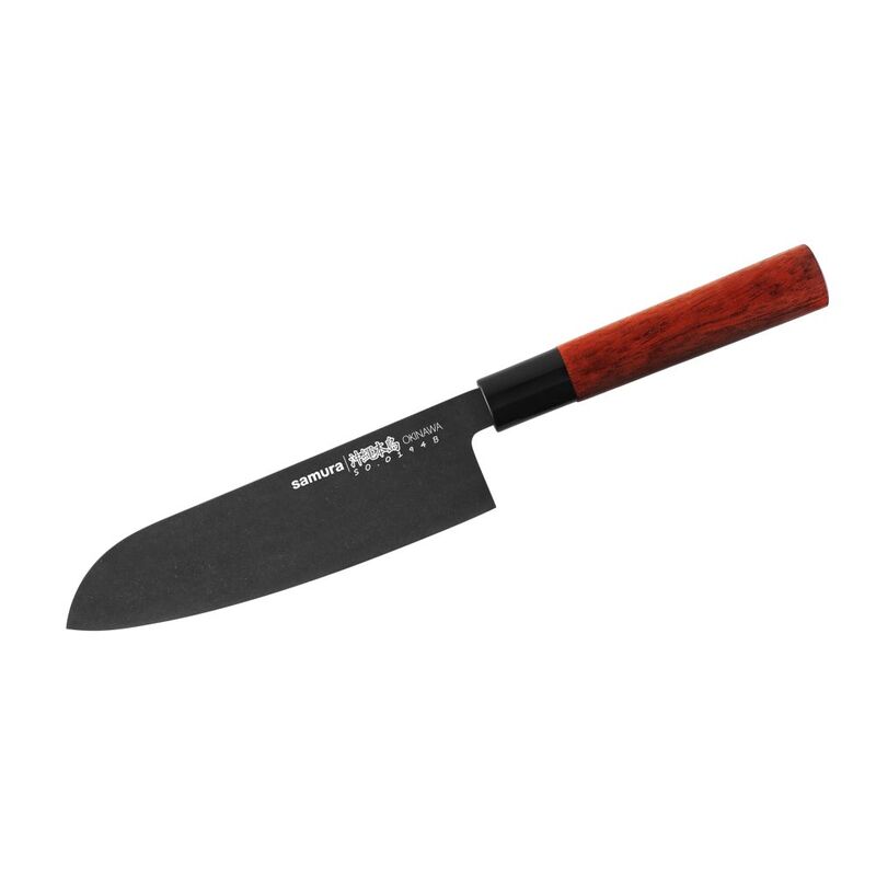 Samura Okinawa Stonewash Santoku Knife (6.9-Inch/175mm)