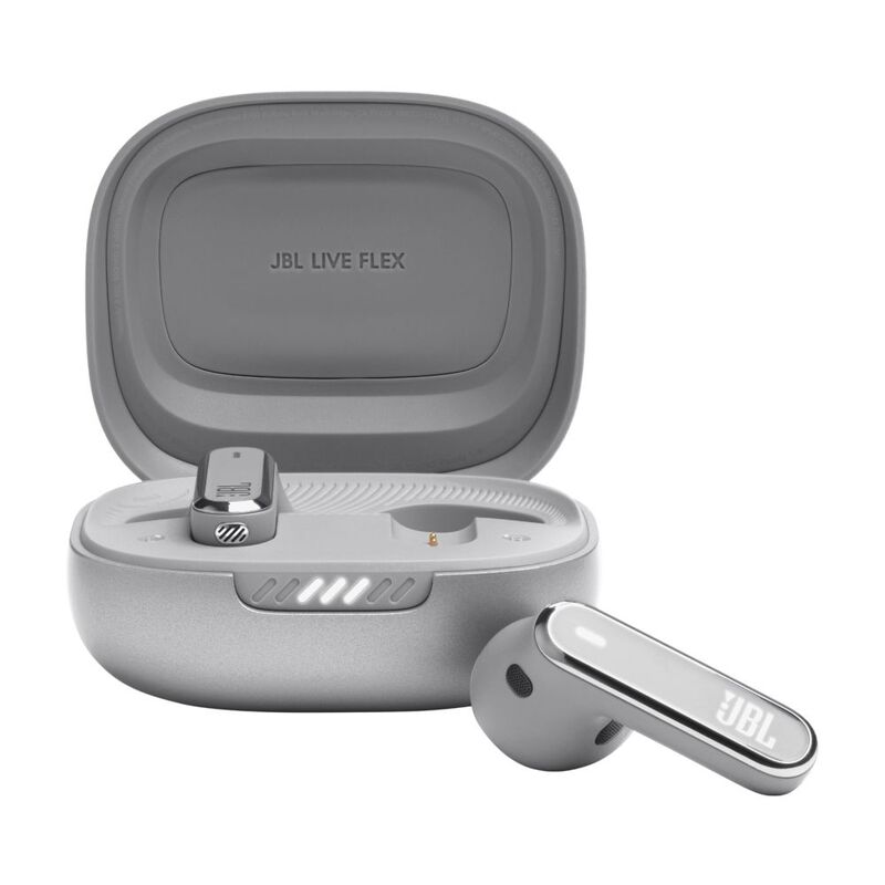 JBL Live Flex True Wireless Noise Cancelling Earbuds - Silver