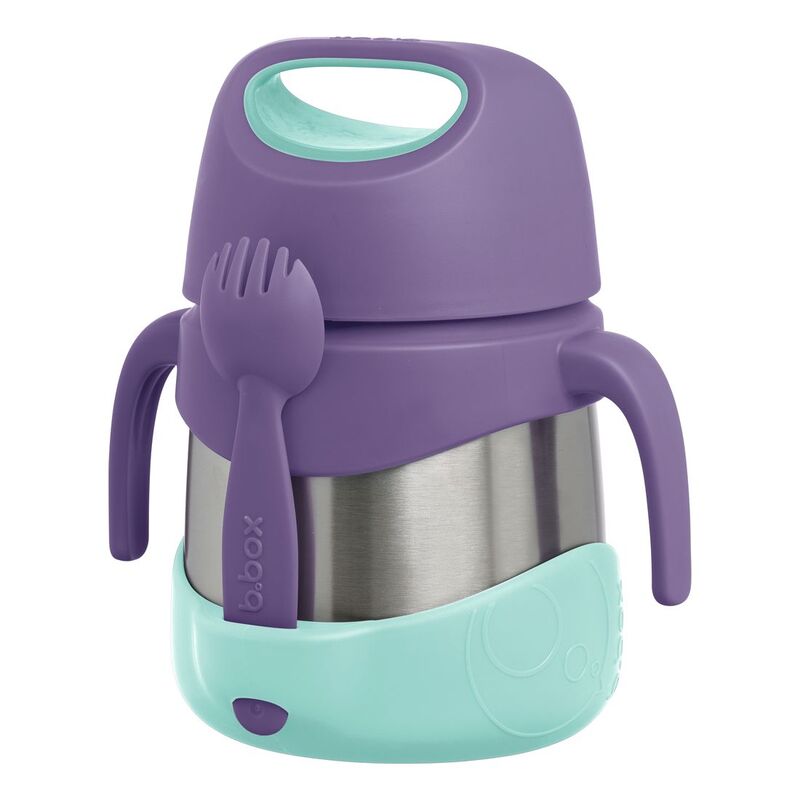 B.Box Insulated Kids Food Jar With Spork - Lilac Pop 335 ml