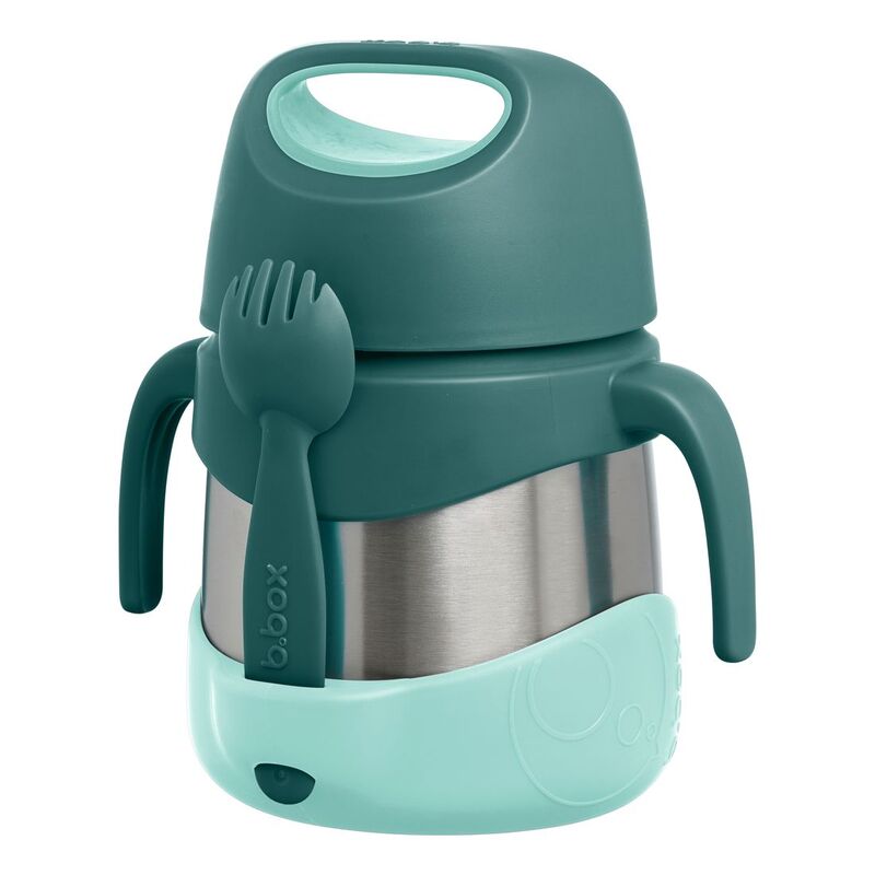 B.Box Insulated Kids Food Jar With Spork - Emerald Forest 335 ml