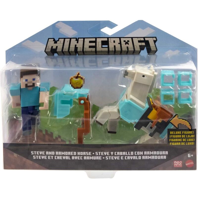 Mattel Minecraft Steve & Armored Horse 3.25 Inch Pack of 2 Core Figures HDV39 Mattel Minecraft Steve & Armored Horse 3.25 Inch Pack of 2 Core Figures HDV39