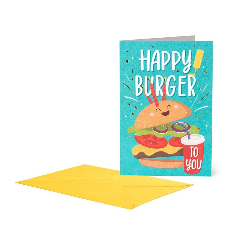 Legami Birthday Greeting Card - Large - Burger (11.5 x 17 cm)