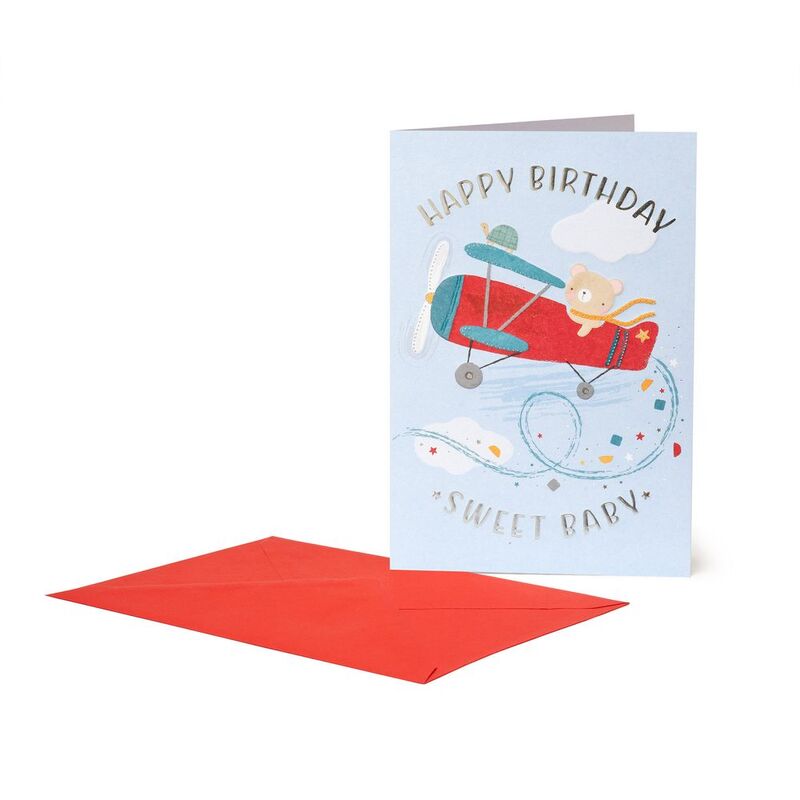 Legami Greeting Card - Large - Teddy Plane (11.5 x 17 cm)