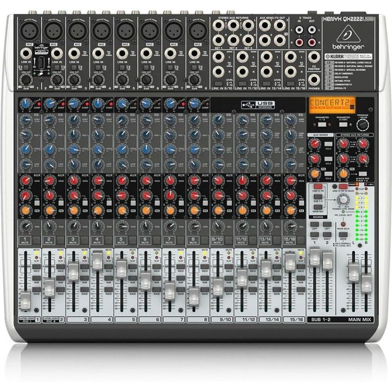 Behringer Xenyx QX2222USB Mixer with USB and Effects