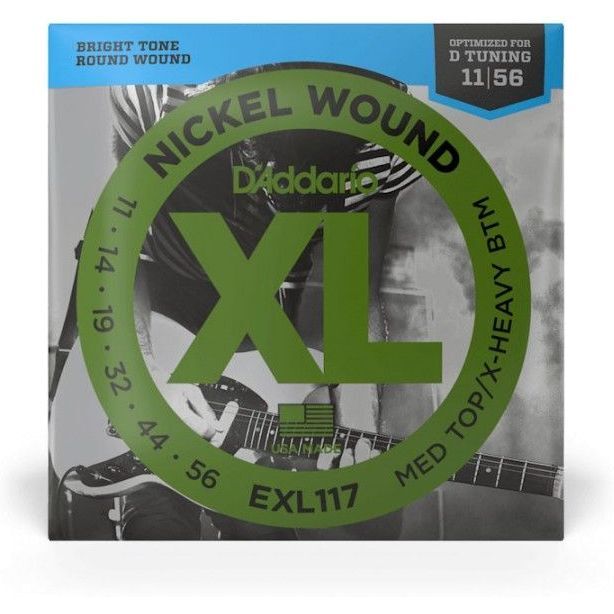 D'Addario EXL117 Nickel Wound Electric Strings - .011-.056 Medium Top/Extra-Heavy Bottom