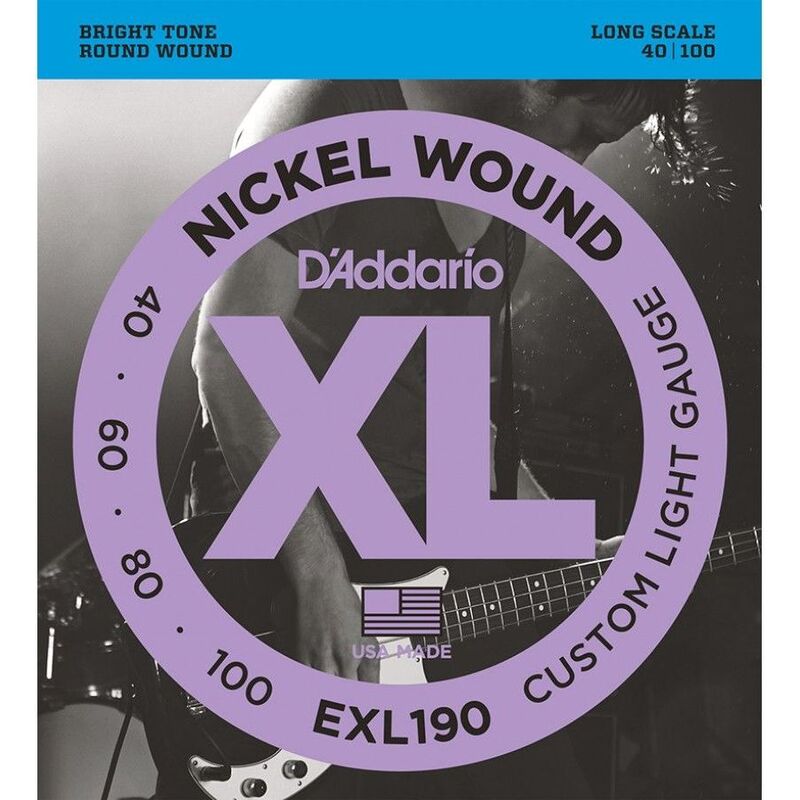 D'Addario Nickel Wound Bass 4 Strings Custom Light - Long Scale