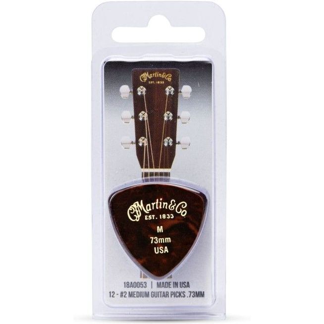 Martin No.2 Standard 346 Guitar Pick Pack - Medium 0.73mm - 12 Picks