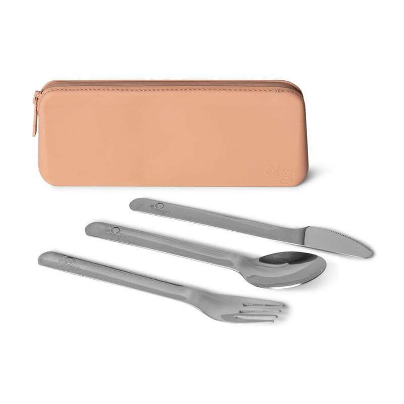 Citron 2023 Stainless Steel Cutlery with Pouch Blush Pink Citron 2023 Stainless Steel Cutlery with Pouch Blush Pink