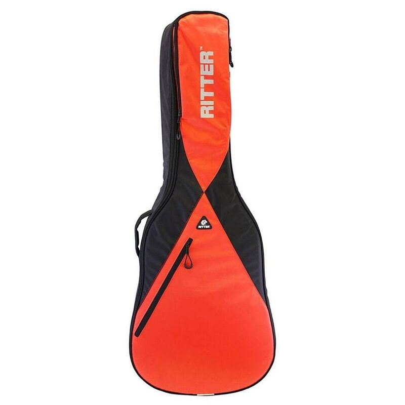 Ritter RGP5DBRR Dreadnought Black Racing Guitar Case - Red