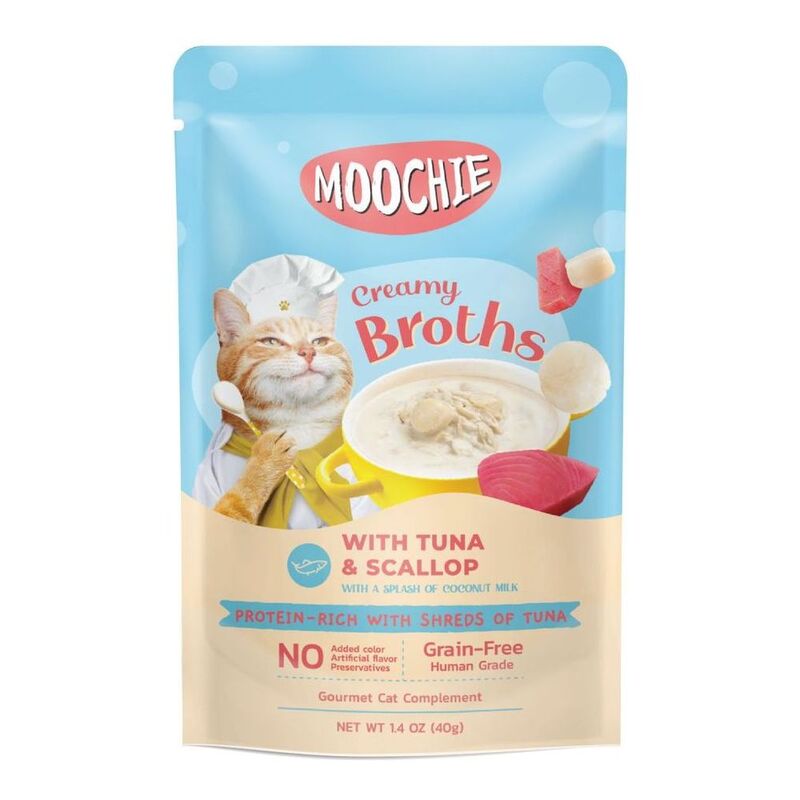 Moochie Kitten Creamy Broth with Tuna & Scallop 40g Pouch