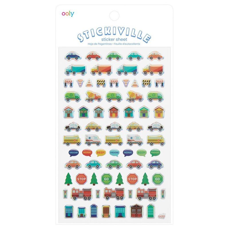 OOLY Stickiville Stickers - Standard - Workin' Wheels