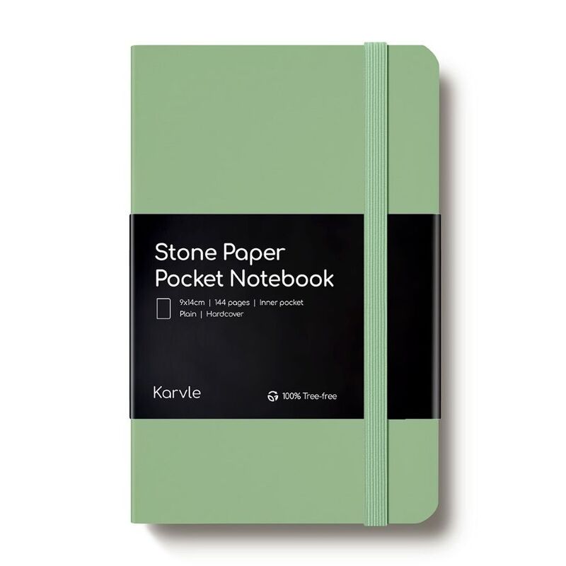 Karvle Plain Hardcover Pocket Stone Paper Notebook - Matcha (9 x 14 cm) Karvle Plain Hardcover Pocket Stone Paper Notebook - Matcha (9 x 14 cm)