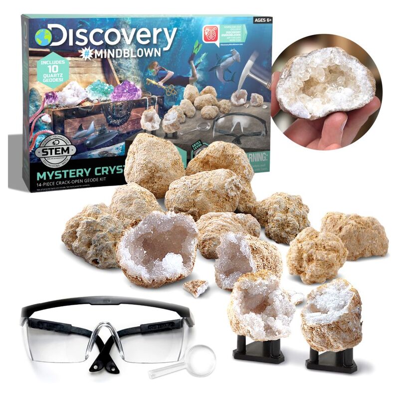 Discovery Mindblown Toy Mystery Crystals Geode Excavation Kit (14 Pieces