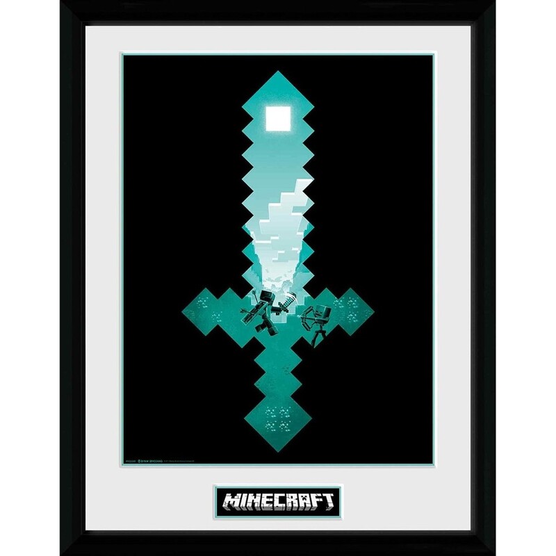 GB Eye Minecraft Framed Collector's Print "Diamond Sword" (30 x 40 cm)