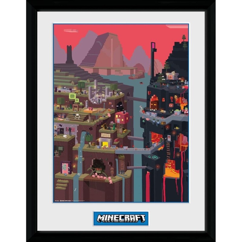 GB Eye Minecraft Framed Collector's Print "World" (30 x 40 cm)