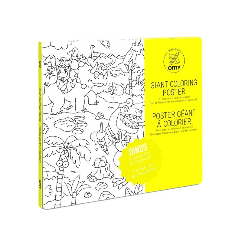 Omy Large Poster Dino White And Yellow Green Omy Large Poster Dino White And Yellow Green