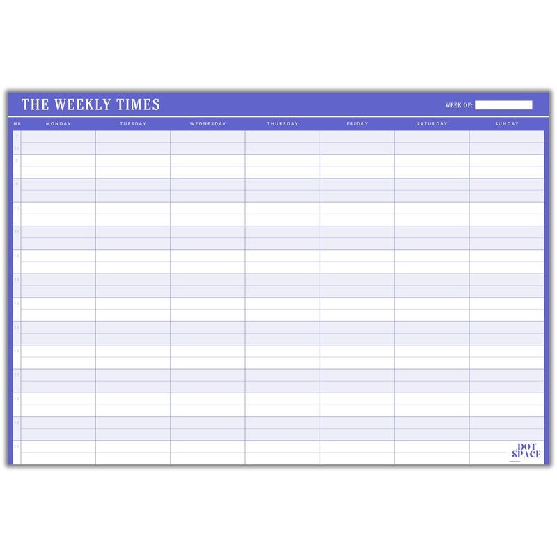 DOTSPACE The Weekly Times Weekly Calendar Notepad