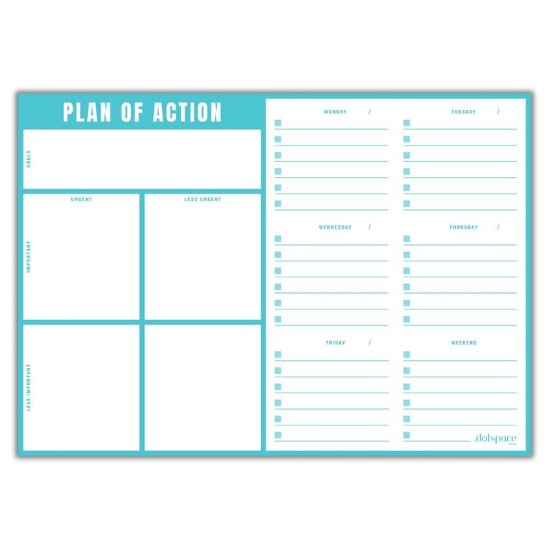 DOTSPACE Plan of Action Weekly Planner Notepad (27 x 19 cm)