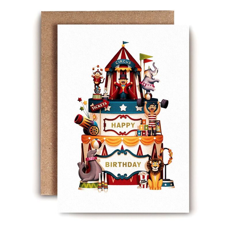 Pinak Circus Birthday Greeting Card