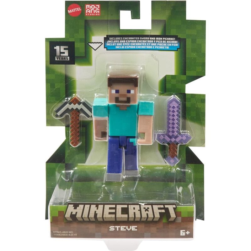 Mattel Minecraft Build-A-Portal Steve with Sword & Pick 3.25 Inch Core Figure HTN05 Mattel Minecraft Build-A-Portal Steve with Sword & Pick 3.25 Inch Core Figure HTN05