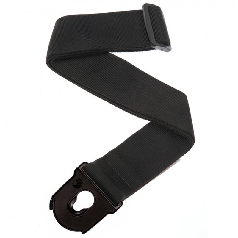 D'Addario 50PLA05 Planet Lock Locking Guitar Strap - Black