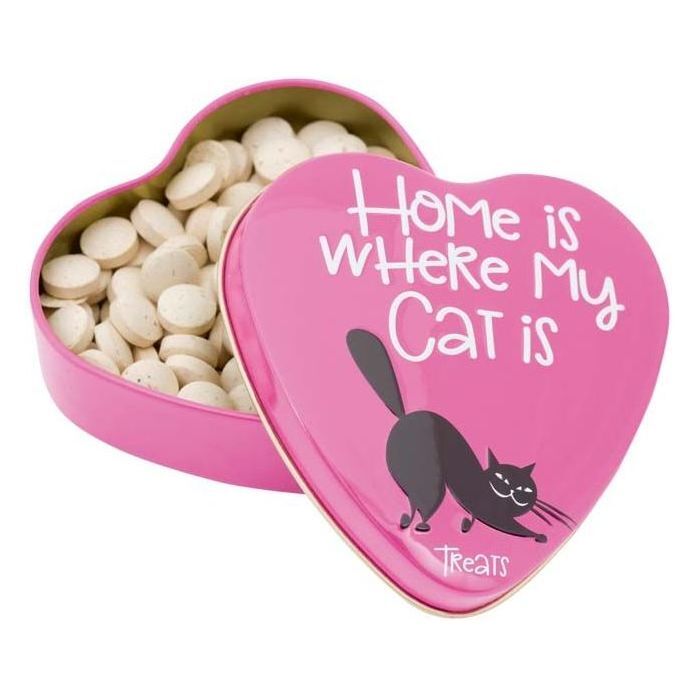 Sanal Cat Heart Tin Home Is Where My Cat Is - Yeast Treats 60g