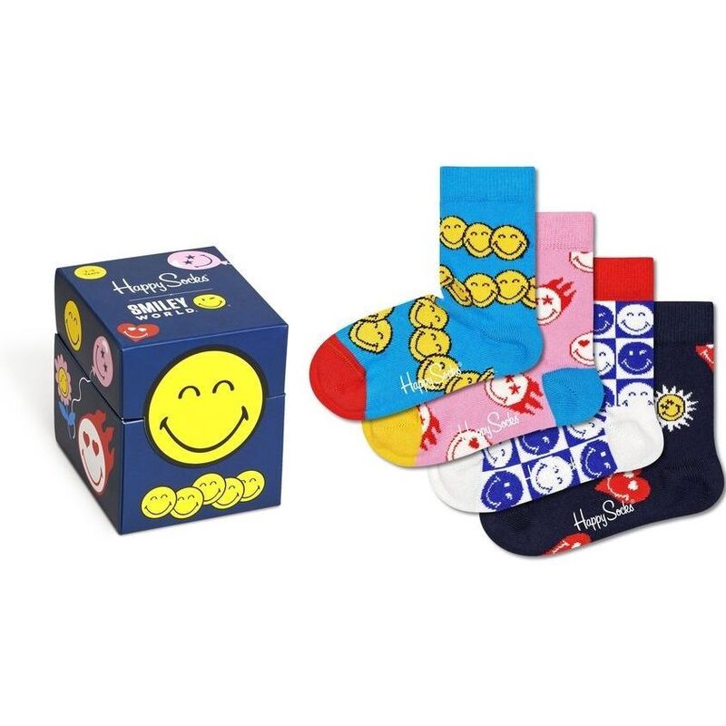 Happy Socks Kids Smileyworld Stocks (Pack of 4) Happy Socks Kids Smileyworld Stocks (Pack of 4)
