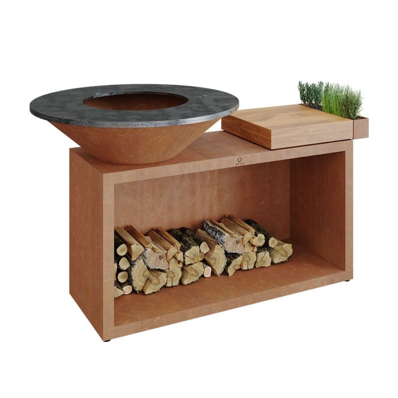 OFYR Holland Classic Storage & Cooking Unit Island Corten 100 - Teak Wood