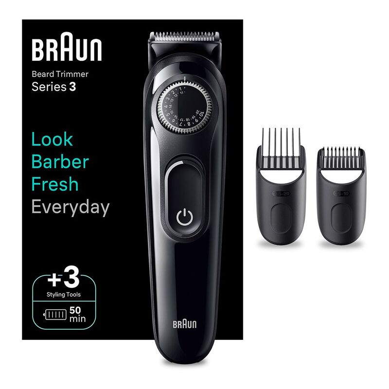 Braun BT 3410 Beard Trimmer 3 With Precision Wheel/3 Styling Tools/50 Mins Runtime