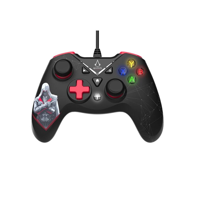 Freaks And Geeks Assassin’s Creed - USB Wired Controller For Pc/Xbox One/Series X/S With 3M Cable - Black And Red