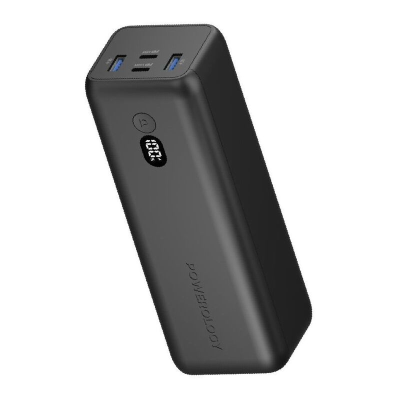 Powerology 100W PD Onyx 30000mAh Dual USB-C Power Bank Rapid Four-Device Charging