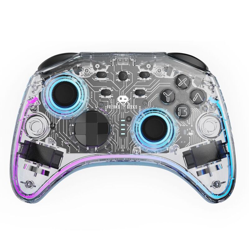 Freaks And Geeks Wireless Controller For Switch/PC with 1M Cable - Transparent With LED Freaks And Geeks Wireless Controller For Switch/PC with 1M Cable - Transparent With LED