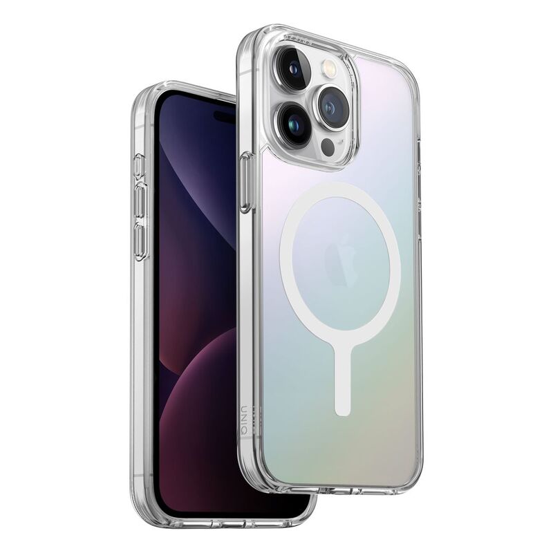 UNIQ Hybrid iPhone 15 Pro Case - MagClick Charging Lifepro Xtreme - Iridescent