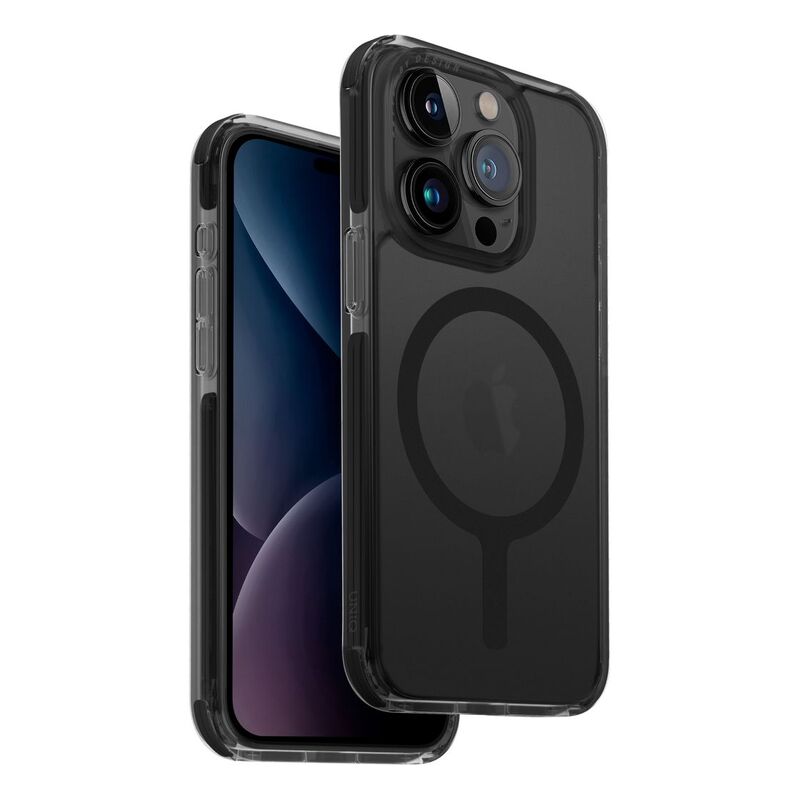 UNIQ Hybrid iPhone 15 Pro Case - MagClick Charging Combat - Carbon UNIQ Hybrid iPhone 15 Pro Case - MagClick Charging Combat - Carbon