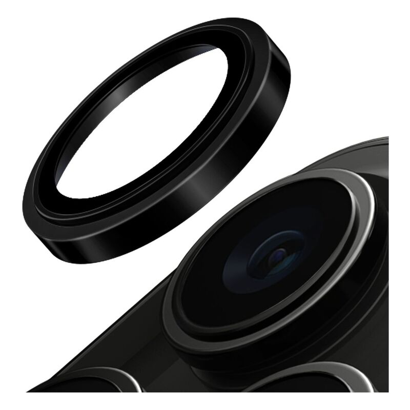 UNIQ Optix iPhone 15 Pro Stainless Steel Frame Sapphire Camera Lens Protector - Gunmetal Black UNIQ Optix iPhone 15 Pro Stainless Steel Frame Sapphire Camera Lens Protector - Gunmetal Black