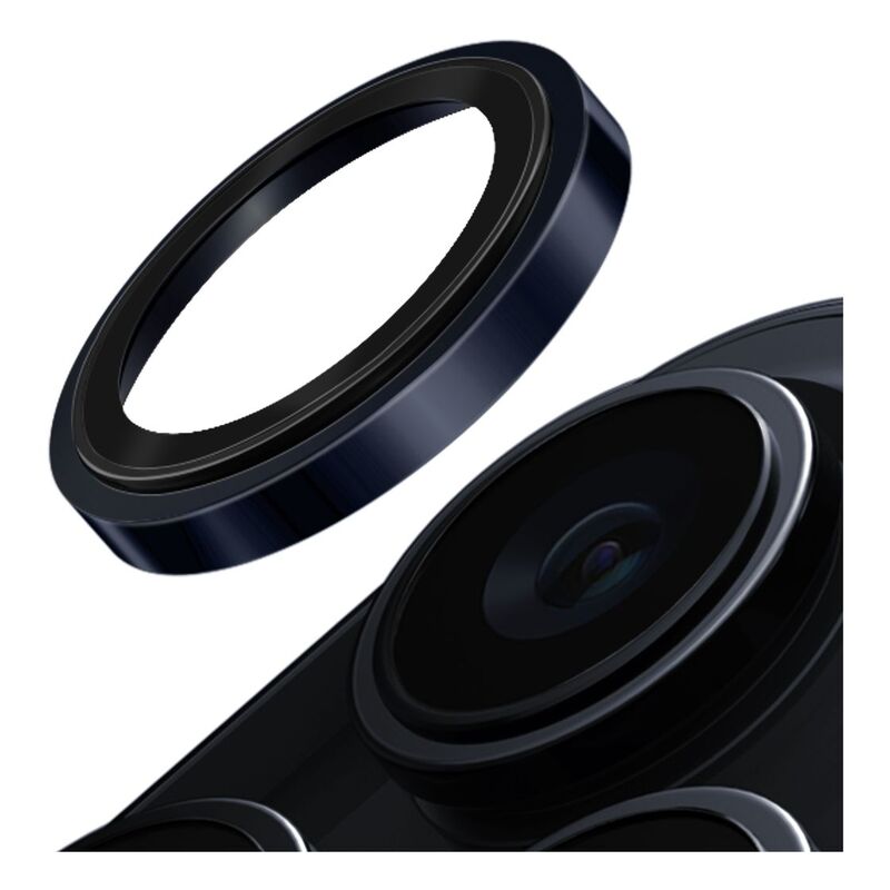 UNIQ Optix iPhone 15 Pro Stainless Steel Frame Sapphire Camera Lens Protector - Tetra Blue UNIQ Optix iPhone 15 Pro Stainless Steel Frame Sapphire Camera Lens Protector - Tetra Blue