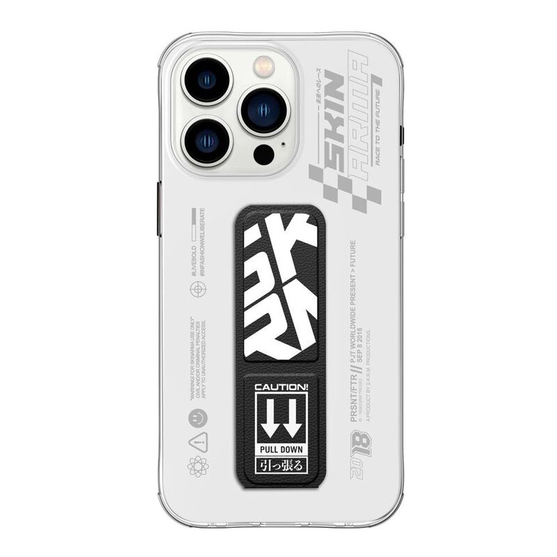 SkinArma iPhone 15 Pro Case - Apex Grip-Stand - Black SkinArma iPhone 15 Pro Case - Apex Grip-Stand - Black