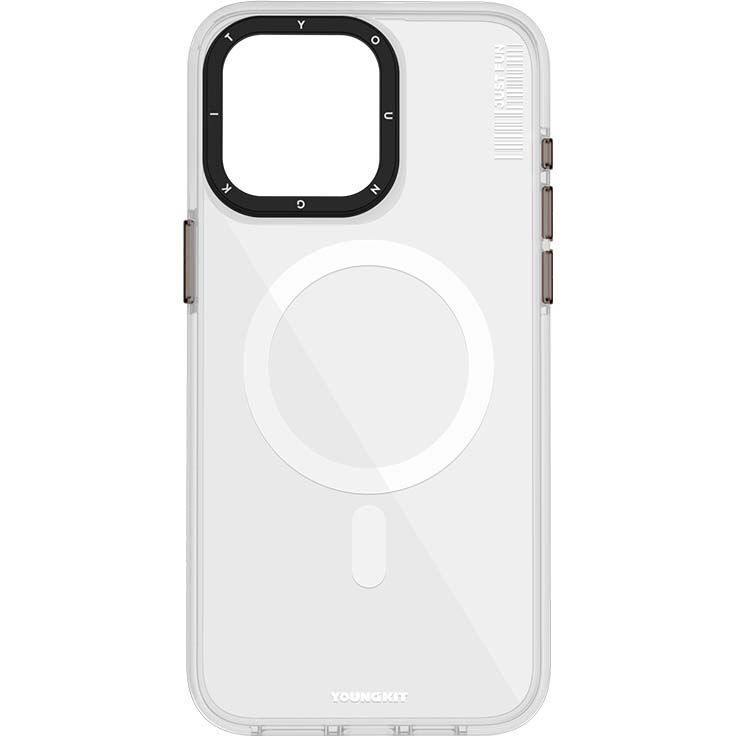YoungKit Crystal Color Magnetic Series Case For iPhone 15 Pro - Transparent