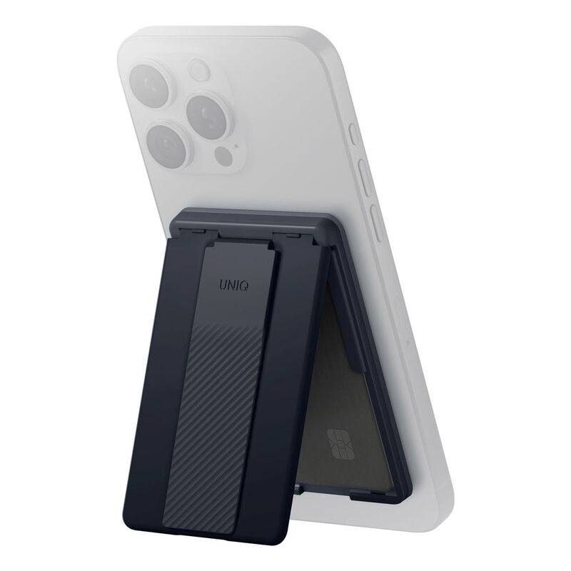 UNIQ Heldro ID Magnetic Card Holder With Grip-Band And Stand - Navy UNIQ Heldro ID Magnetic Card Holder With Grip-Band And Stand - Navy