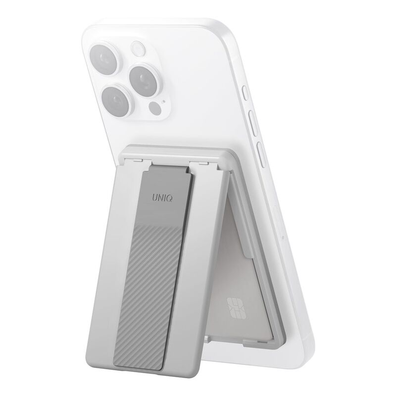 UNIQ Heldro ID Magnetic Card Holder With Grip-Band And Stand - Grey UNIQ Heldro ID Magnetic Card Holder With Grip-Band And Stand - Grey