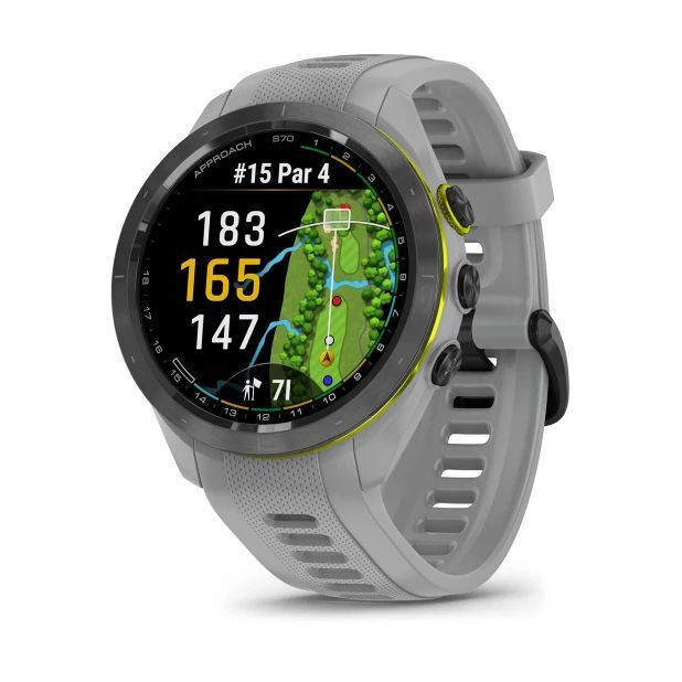 Garmin Approach S70 42mm Fitness Smartwatch - Black Ceramic Bezel With Powder Gray Silicone Band