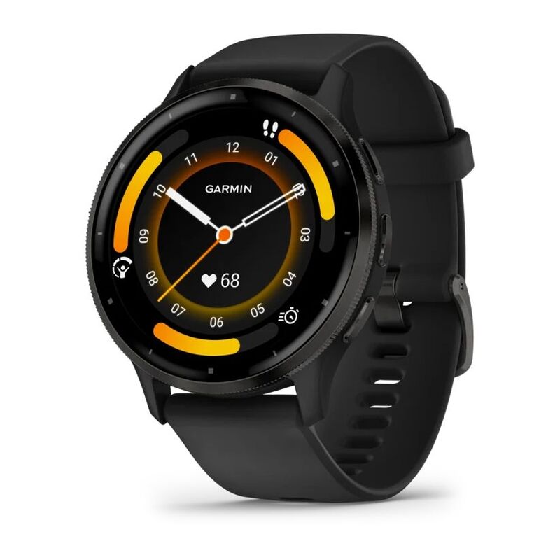 Garmin Venu 3 Fitness Smartwatch - Slate Stainless Steel Bezel With Black Case And Silicone Band