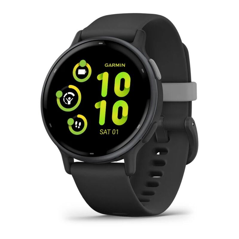 Garmin Vivoactive 5 Fitness Smartwatch - Steel Aluminium Bezel With Black Case & Silicon Band