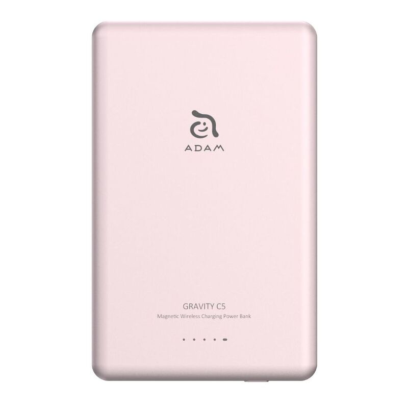 Adam Elements Gravity C5 5000mAh Magnetic Wireless Charging Power Bank - Pink