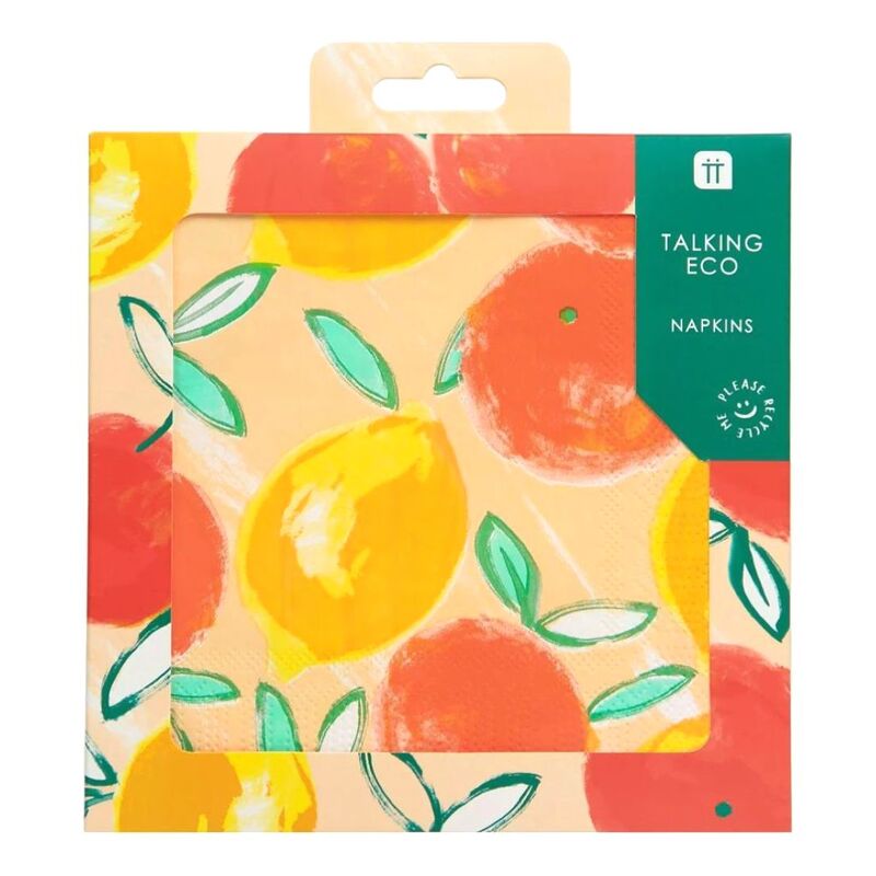 Talking Tables Citrus Choice Eco Napkin 33 cm (Pack of 21)