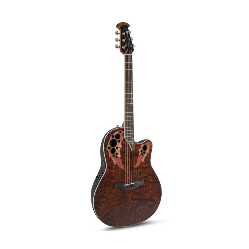 Ovation CS28P-TGE The Celebrity Collection Celebrity Standard Exotic Super Shallow Semi Acoustic Guiitar - Dark Tiger Eye On Exotic Quilted Maple