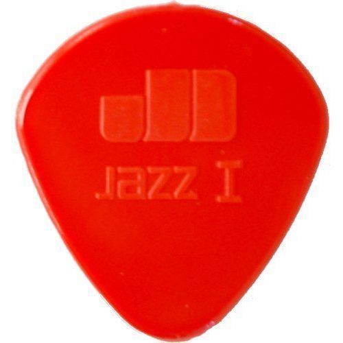 Jim Dunlop 47R1N Nylon Jazz I 1.38mm Round-Tip Guitar Picks - Red - 24 Picks